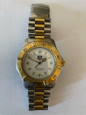 Tag Heuer Two-Tone Gold and Silver Professional Dive Watch